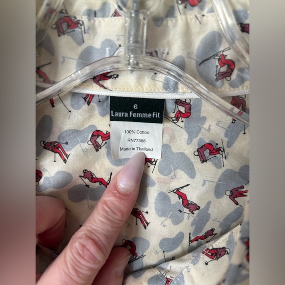 J. Crew Skiers Skiing Button Up Long Sleeve Cream Blouse Shirt Top Size: 6 - Picture 3 of 7